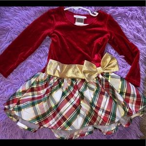 Velour Ruffle Skirt Xmas Dress